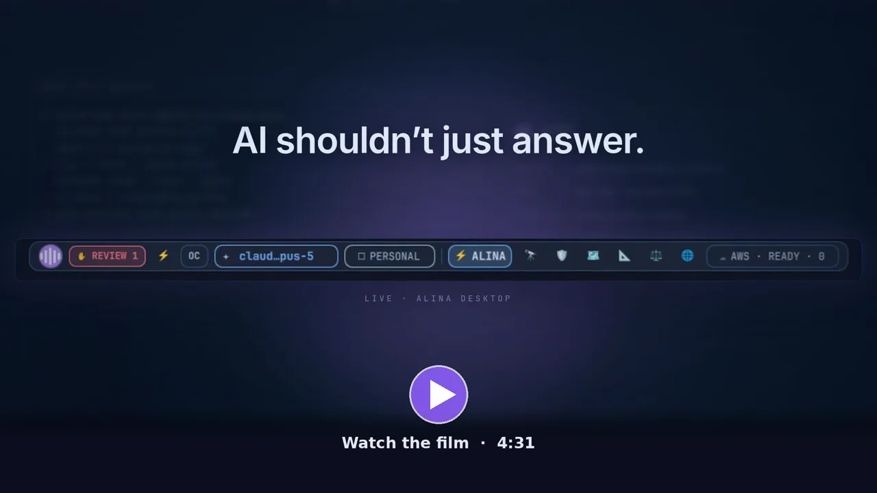 Title frame of the ALINA OS film